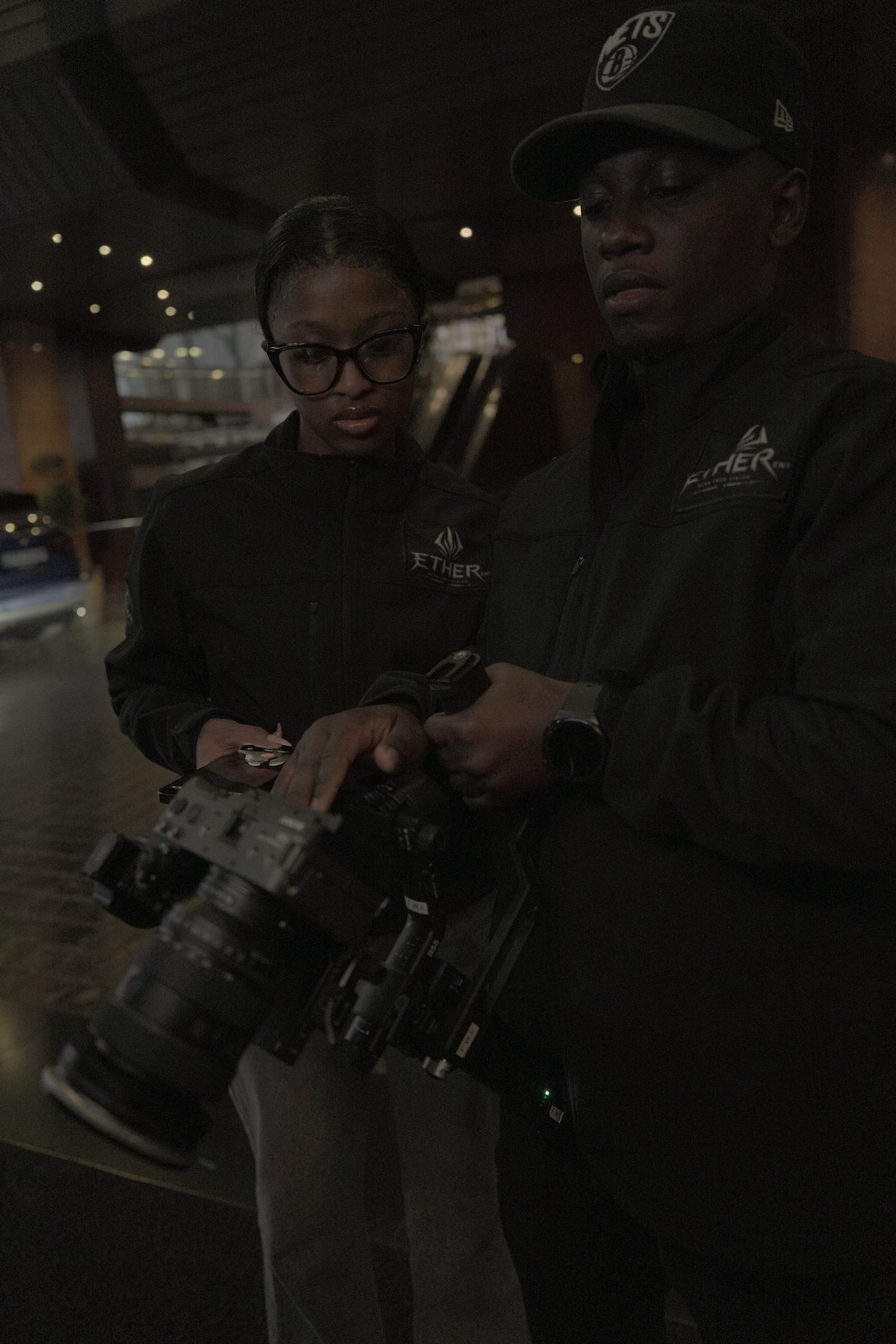 Ether Ent. crew on set